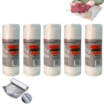 Bobina Refil Seladora Vacuo 5un 15cm X 5m Conservar Alimentos Cella Ecommerce
