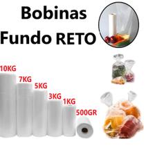 Bobina Saco Plastico Fundo Reto 500 unidades Varios Tamanhos Para alimentos - Diciplan