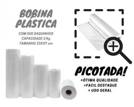 Bobina Saco Plástico Picotada C/500 Cap. 3kg mercado freezer Bobina Saco Plástico Picotada C/500 Cap. 3kg mercado freezer