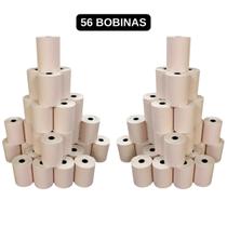 Bobina Térmica 57mm x 15m Branca 48g Kit 56 Rolos para Maquininha PDV ECF Impressão Nítida e Durável