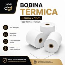 Bobina Térmica 57x15m Branca para Máquina de Cartão Bobina Térmica 57x15m Branca para Máquina de Cartão