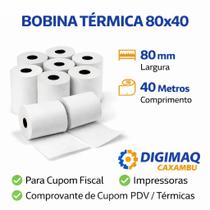 Bobina Térmica 80mm x 40 M etros para cupom fiscal e Impressora PDV
