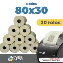Bobina Termica 80x30 caixa com 30 rolos - NORRIS GAZON