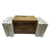 Bobina Térmica 80x30mm Branca 30 Unidades Cupom Fiscal Para Impressora PDV SAT NFCe Papel OJI Sem BPA Alta Qualidade
