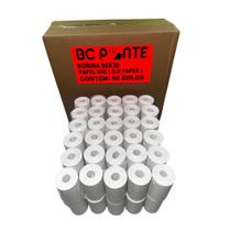 Bobina Térmica 80x30mm Branca 60 Unidades Cupom Fiscal Para Impressora PDV SAT NFCe Papel OJI Sem BPA Alta Qualidade
