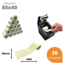 Bobina Térmica 80x40 Amarela - 30 unidades para Cupom Fiscal PDV Bobina Térmica 80x40 Amarela - 30 unidades para Cupom Fiscal PDV