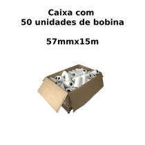 Bobina Térmica Sensível para Relógio de Ponto/ Comprovantes Fiscais Caixa com 50 Unidades 57mm x 15m Plavitec - Branca