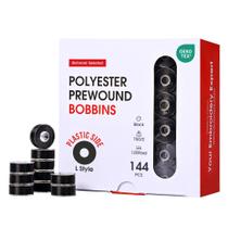 Bobinas Poolin Tamanho L 144pcs Poliéster 75D Preto