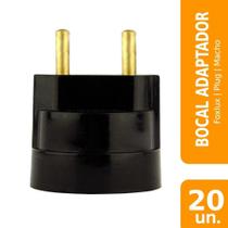 Bocal Adaptador FoxLux Plug Macho Preto - Embalagem com 12 Unnidades