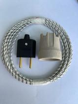Bocal Com Fio Alta Temperatura e Plug para Ligar na Tomada - Ideal para Instalação elétrica na Churrasqueira