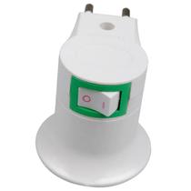 Bocal de Lâmpada E27 com Chave Liga/Desliga - 110V/220V - Pr