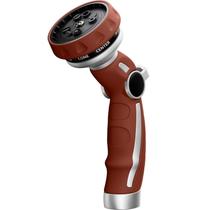 Bocal de mangueira Restmo Heavy Duty Metal 9 Spray Patterns Red Bocal de mangueira Restmo Heavy Duty Metal 9 Spray Patterns Red