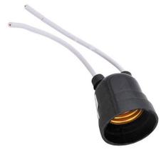 Bocal E27 Decorlux Com Rabicho 4A 250V Preto