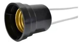 Bocal Lâmpada + Rabicho E27 Termoplástico Preto Fertak 8225