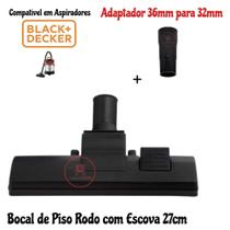 Bocal para Pisos com Rodo e Escova Aspirador de Pó Black e Decker AP4850 C/ Adaptador