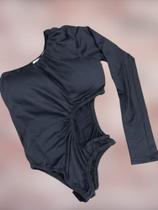 Boddy manga longa em poliamida com bojo um ombro só Boddy manga longa em poliamida com bojo um ombro só