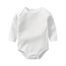 Bodies De Algodão Branco De Manga Longa Para Bebês Meninos E Meninas De 0 a 24 Meses, Macacões Para