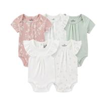 Bodies De Bebê Para Meninas 100% Algodão Com Manga Curta, Roupas Infantis Cute Kiddiezoom Bodies De Bebê Para Meninas 100% Algodão Com Manga Curta, Roupas Infantis Cute Kiddiezoom