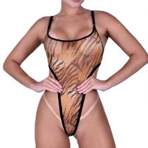 Body Agora Ou Nunca Em Tule Com Pérolas Tailandesas Tigre - Lingerie Sensualle
