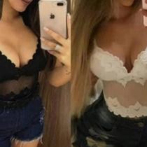 Body alça fina renda tule feminino