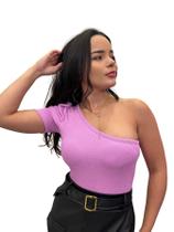 Body Assimétrico Com Manga Princesa Única, Com Bojo