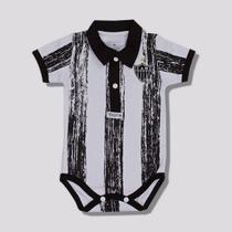 Body Atlético Mineiro Stripe Branco e Preto Body Atlético Mineiro Stripe Branco e Preto