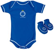 Body Azul Cruzeiro + Pantufa Para Bebê Torcida Baby Unisex - Dia a Dia - Licenciado Oficial