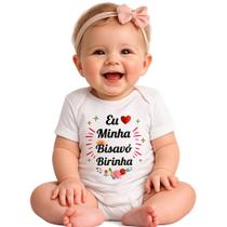 Body Baby Bebê Branco Personalizado Eu Amo Minha Bisavó