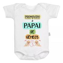 Body Baby Branco Bebê Roupinha Promovido a Papai de Gêmeos