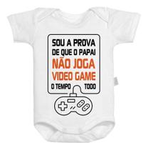 Body Baby Branco Personalizado Lembrancinha Papai Nerd Gamer - GMH Prod. Serv. e Repr.