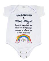 Body Baby Branco Personalizado Lembrancinha Vovos Arco-Íris Body Baby Branco Personalizado Lembrancinha Vovos Arco-Íris