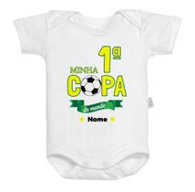 Body Baby Branco Personalizado Minha Primeira Copa