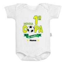 Body Baby Branco Personalizado Minha Primeira Copa Body Baby Branco Personalizado Minha Primeira Copa