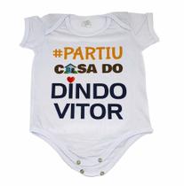 Body Baby Branco Personalizado Partiu Casa do Titio Dindo Body Baby Branco Personalizado Partiu Casa do Titio Dindo