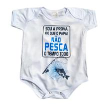 Body Baby Branco Personalizado Pescador, Pescaria, Pesqueiro Body Baby Branco Personalizado Pescador, Pescaria, Pesqueiro