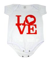 Body Baby Branco Personalizado Roupinha LOVE Amor Body Baby Branco Personalizado Roupinha LOVE Amor