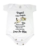 Body Baby Branco Personalizado Surpresa Papai Cegonha