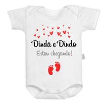 Body Baby Dinda e Dindo Estou Chegando Corações Amor