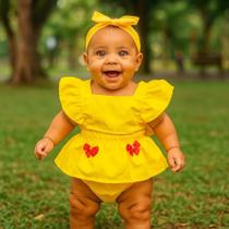 Body Baby Fantasia Mesversário Presente Bela Romper Princesa Body Baby Fantasia Mesversário Presente Bela Romper Princesa