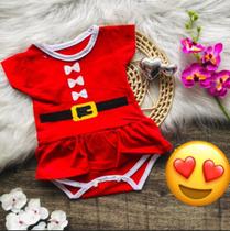 Body Baby Laço de Natal- Tamanho Único 3-6 meses