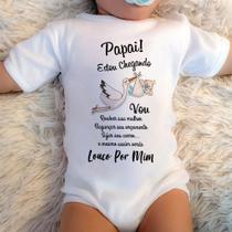 Body Baby Personalizado Surpresa Papai cegonha Com Bebê