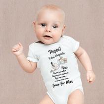 Body Baby Personalizado Surpresa Papai cegonha Com Bebê