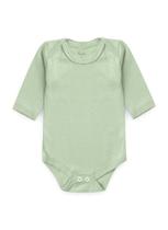 Body Baby Suedine Manga Longa Liso Verde Agua / Sophi