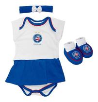 Body Bahia E. C. Bebe + Pantufa + Lacinho Menina Kit Oficial Body Bahia E. C. Bebe + Pantufa + Lacinho Menina Kit Oficial