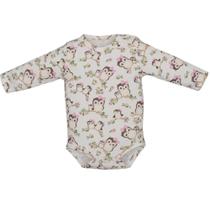 Body Basic Bebê Menina Manga Longa Marfim Leda Corujinha Body Basic Bebê Menina Manga Longa Marfim Leda Corujinha