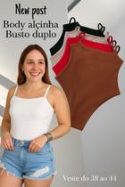 Body Basico Alcinha Alça Fina Suplex Forro Duplo Lisa Basica