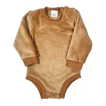 Body Básico Fleece Liso Bodie Peluciado Quentinho Bebê