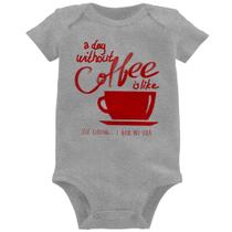 Body Bebê A Day Without Coffee - Foca na Moda