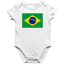 Body Bebê Algodão Bandeira Brasil - Foca na Moda