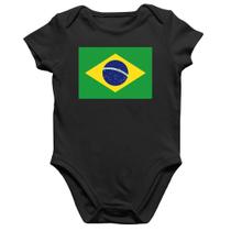 Body Bebê Algodão Bandeira Brasil - Foca na Moda